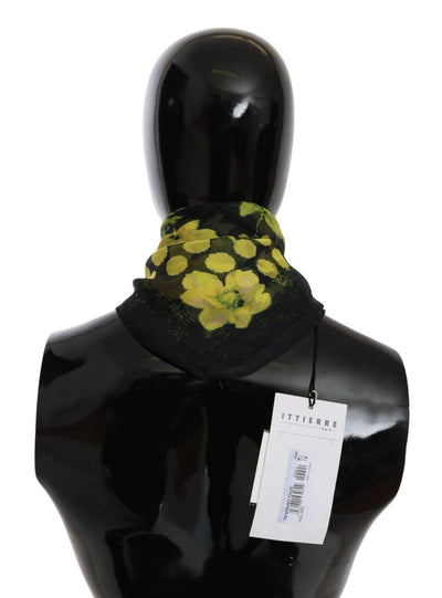 GF Ferre Black Yellow Floral Wrap Shawl Foulard Scarf Black, feed-1, GF Ferre, Scarves - Women - Accessories at SEYMAYKA