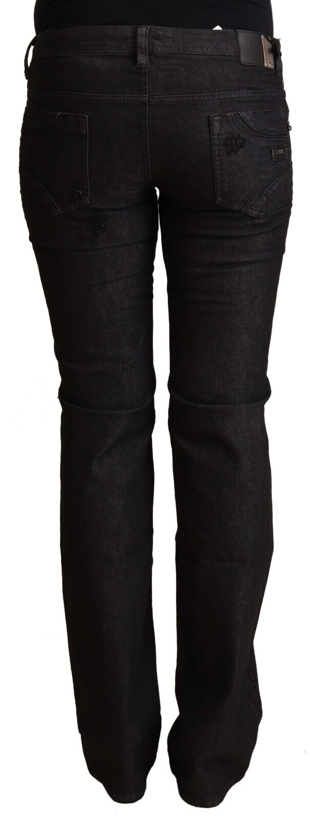 Costume National Black Cotton Low Waist Skinny Jeans