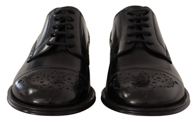 Dolce & Gabbana Black Leather Wingtip  Formal Derby Shoes #men, Black, Dolce & Gabbana, EU39/US6, feed-1, Formal - Men - Shoes at SEYMAYKA