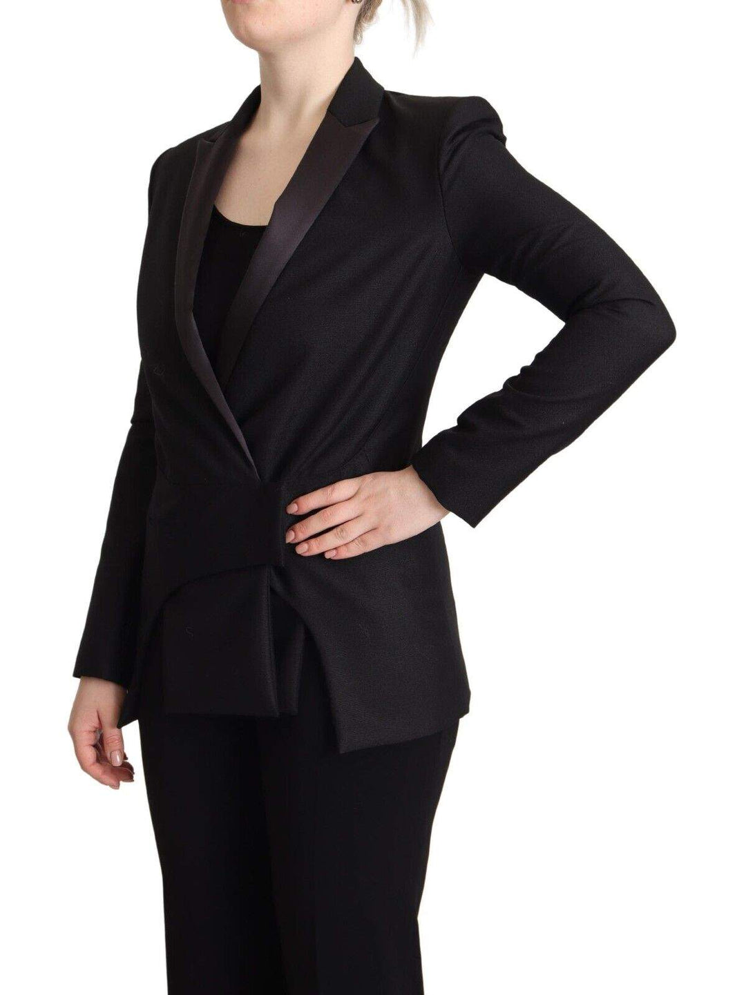 Costume National Black Long Sleeves Double Breasted Jacket Black, Costume National, feed-1, IT40|S, Jackets & Coats - Women - Clothing at SEYMAYKA