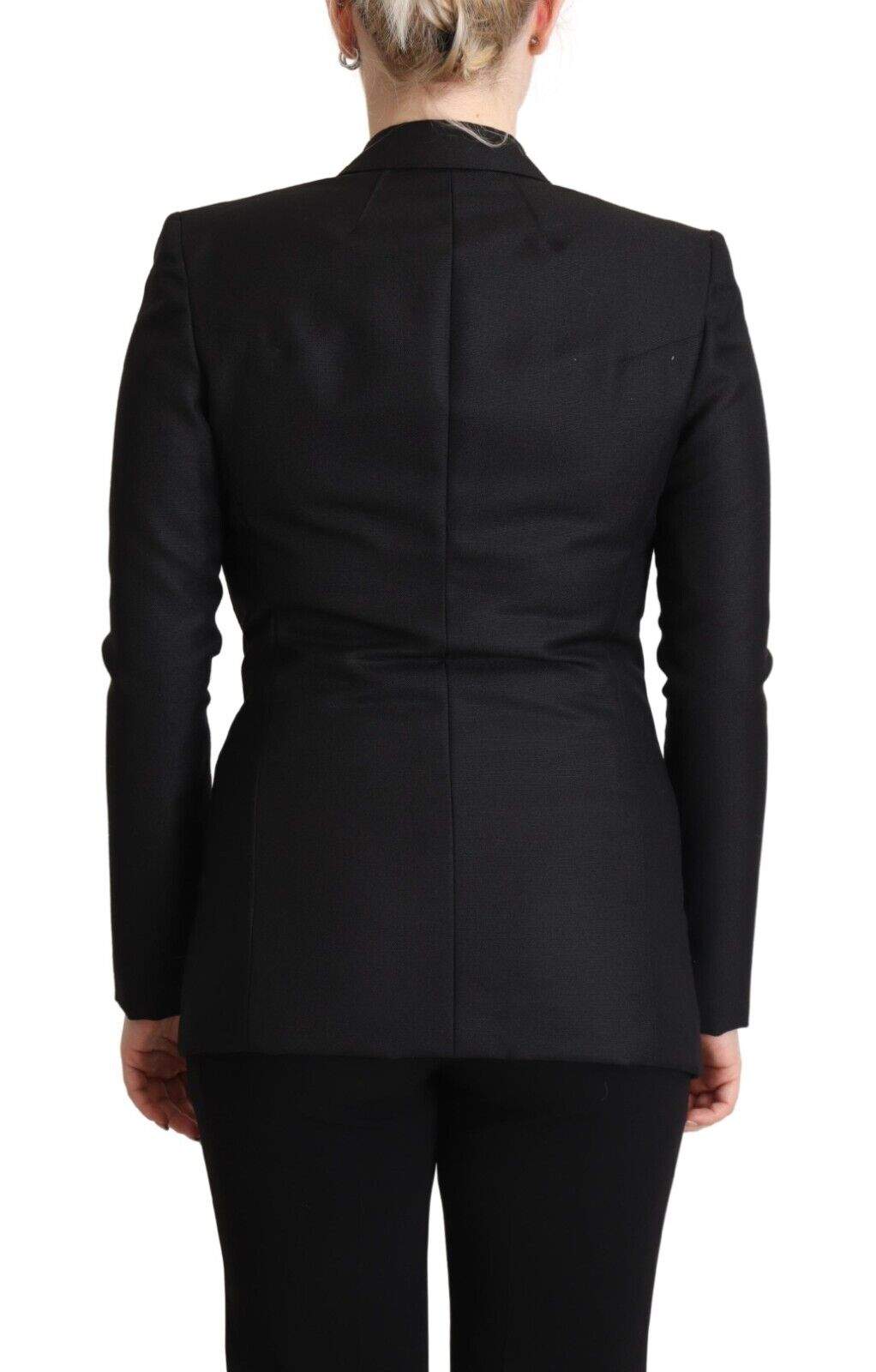 Costume National Black Long Sleeves Double Breasted Jacket Black, Costume National, feed-1, IT40|S, Jackets & Coats - Women - Clothing at SEYMAYKA