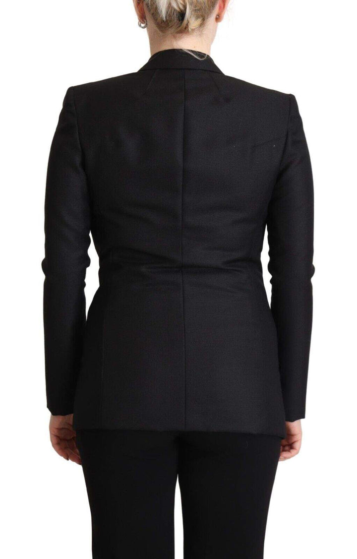 Costume National Black Long Sleeves Double Breasted Jacket Black, Costume National, feed-1, IT40|S, Jackets & Coats - Women - Clothing at SEYMAYKA