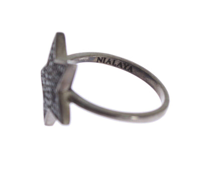 Nialaya Black CZ Star 925 Silver Womens Ring #women, Accessories - New Arrivals, Black, EU50 | US5, EU56 | US8, feed-agegroup-adult, feed-color-black, feed-gender-female, Nialaya, Rings - Women - Jewelry at SEYMAYKA