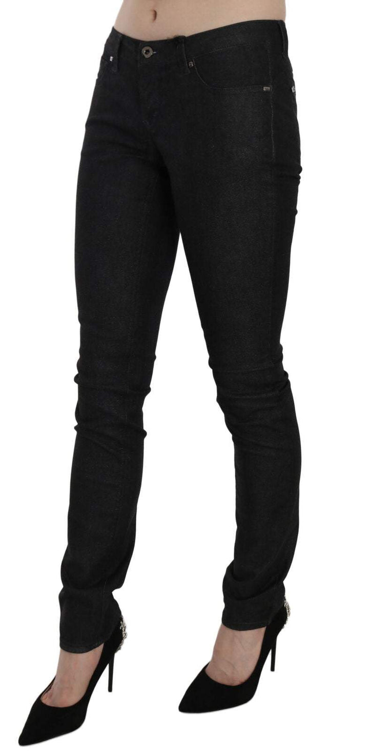 Costume National Black Low Waist Skinny Casual Denim Jeans Black, Costume National, feed-agegroup-adult, feed-color-Black, feed-gender-female, Jeans & Pants - Women - Clothing, W26, W30, W31 at SEYMAYKA