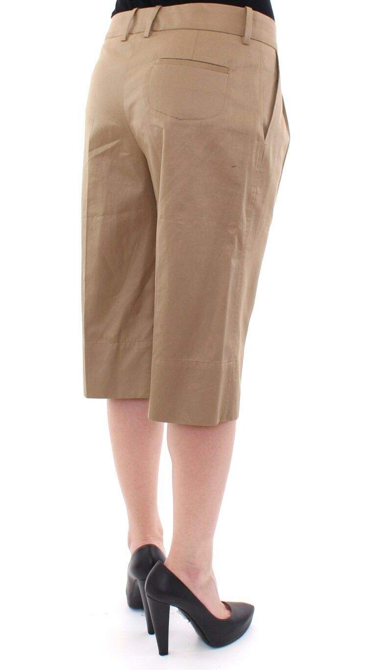 Dolce & Gabbana Beige Solid Cotton Shorts Pants #women, Beige, Dolce & Gabbana, feed-agegroup-adult, feed-color-beige, feed-gender-female, IT38|XS, IT40|S, Shorts - Women - Clothing, Women - New Arrivals at SEYMAYKA