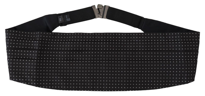 Dolce & Gabbana Black Polka Dot Wide Waist  Belt Cummerband