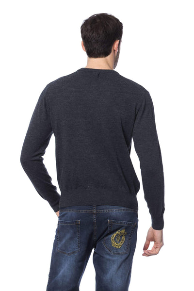 Billionaire Italian Couture emboidered  crew neck   Sweater #men, 3XL, 4XL, Billionaire Italian Couture, feed-color-Gray, feed-gender-adult, feed-gender-male, Gray, L, M, S, Sweaters - Men - Clothing, XL, XXL at SEYMAYKA