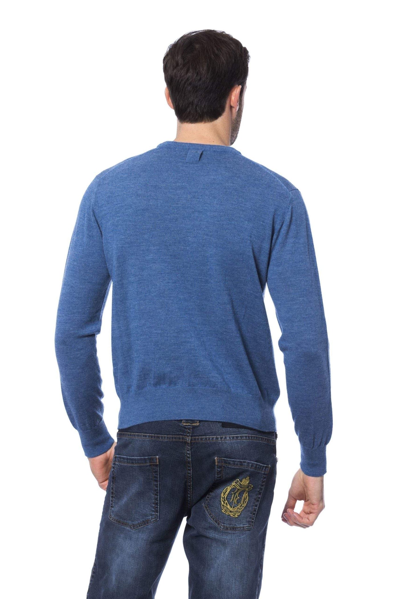 Billionaire Italian Couture emboidered crew neck Sweater #men, 3XL, 4XL, Billionaire Italian Couture, Blue, feed-color-Blue, feed-gender-adult, feed-gender-male, L, M, S, Sweaters - Men - Clothing, XL, XXL at SEYMAYKA