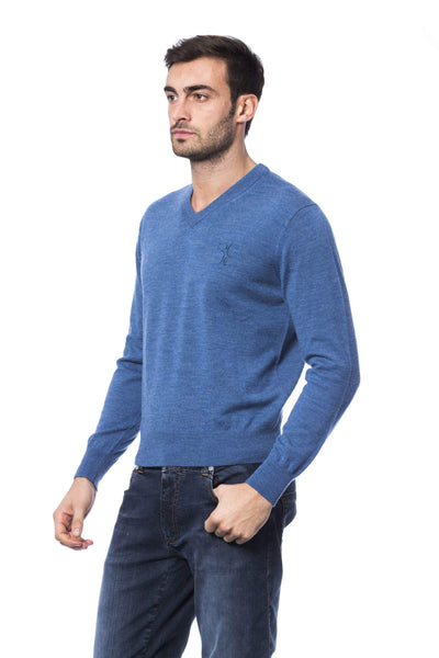 Billionaire Italian Couture emboidered crew neck Sweater #men, 3XL, 4XL, Billionaire Italian Couture, Blue, feed-color-Blue, feed-gender-adult, feed-gender-male, L, M, S, Sweaters - Men - Clothing, XL, XXL at SEYMAYKA