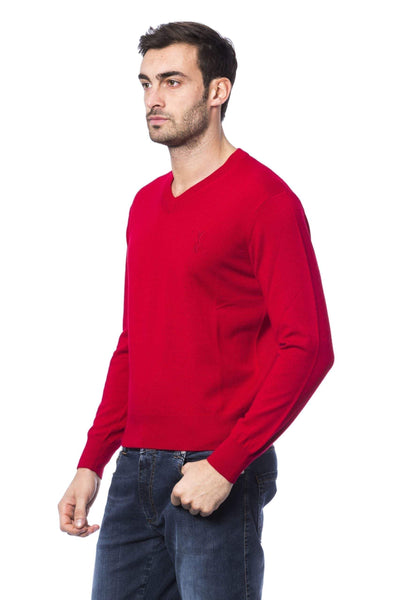 Billionaire Italian Couture emboidered crew neck  Sweater #men, 3XL, Billionaire Italian Couture, feed-agegroup-adult, feed-color-Red, feed-gender-male, L, M, Red, S, Sweaters - Men - Clothing, XL, XXL at SEYMAYKA