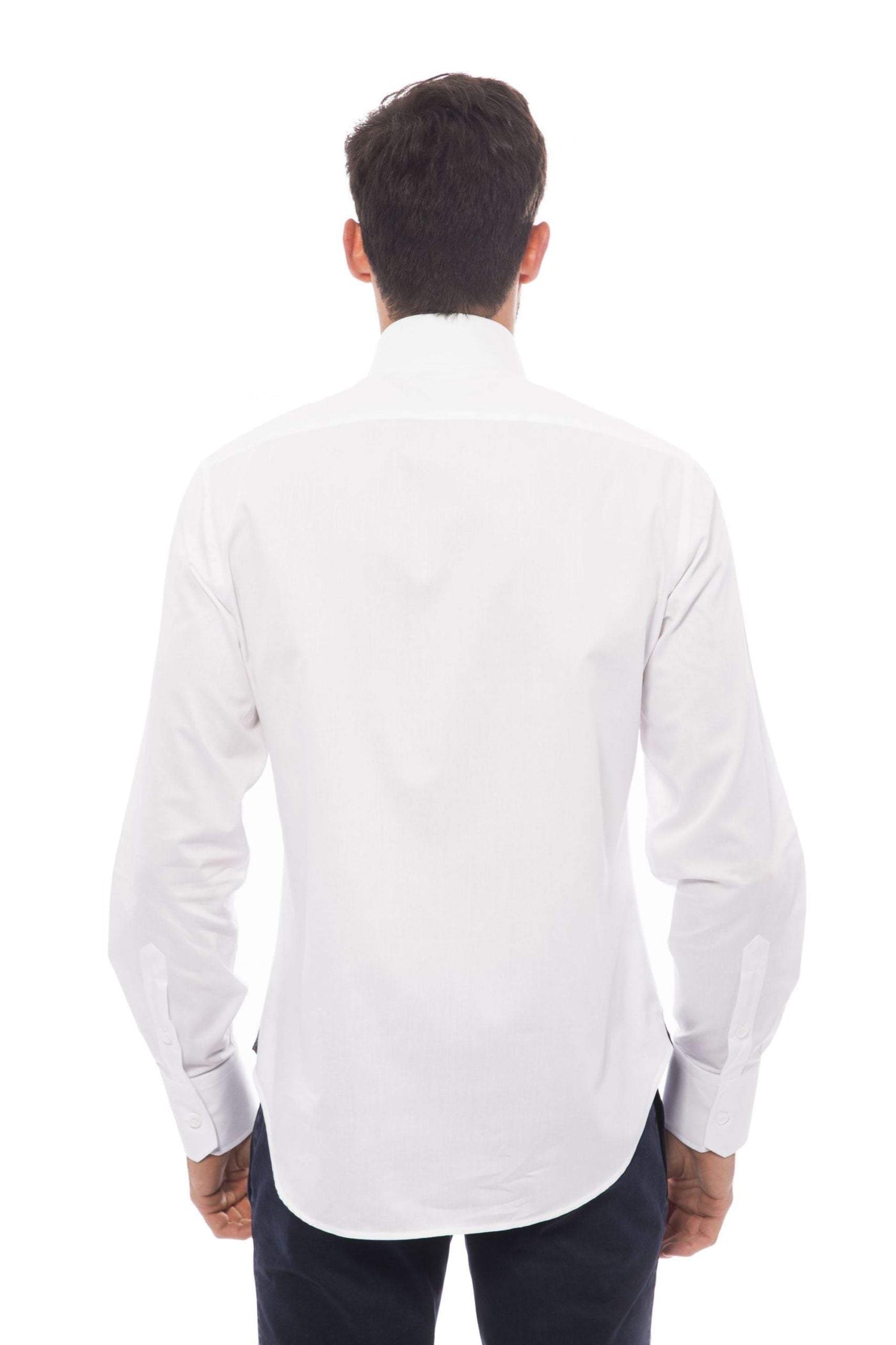 Billionaire Italian Couture White Cotton Shirt #men, Billionaire Italian Couture, feed-1, IT41 | L, IT42 | XL, IT43 | 2XL, IT44 | 3XL, IT45 | 4XL, Shirts - Men - Clothing, White at SEYMAYKA