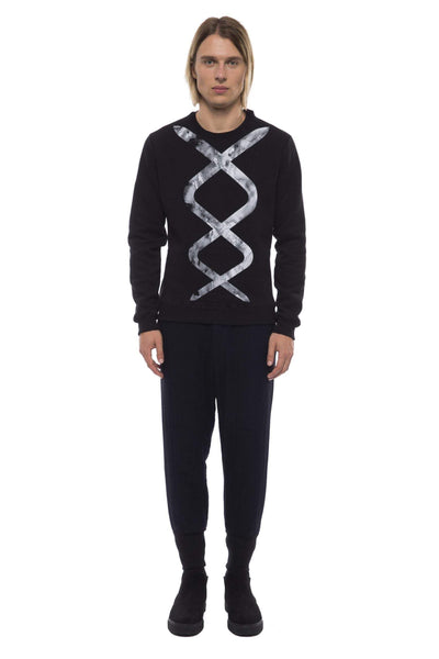 Nicolo Tonetto round neck printed  Sweater #men, Black/White, feed-color-Black, feed-gender-adult, feed-gender-male, Nicolo Tonetto, Sweaters - Men - Clothing, XS at SEYMAYKA