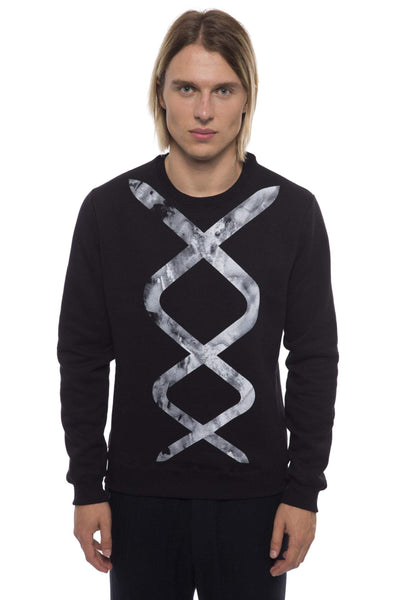Nicolo Tonetto round neck printed  Sweater #men, Black/White, feed-color-Black, feed-gender-adult, feed-gender-male, Nicolo Tonetto, Sweaters - Men - Clothing, XS at SEYMAYKA