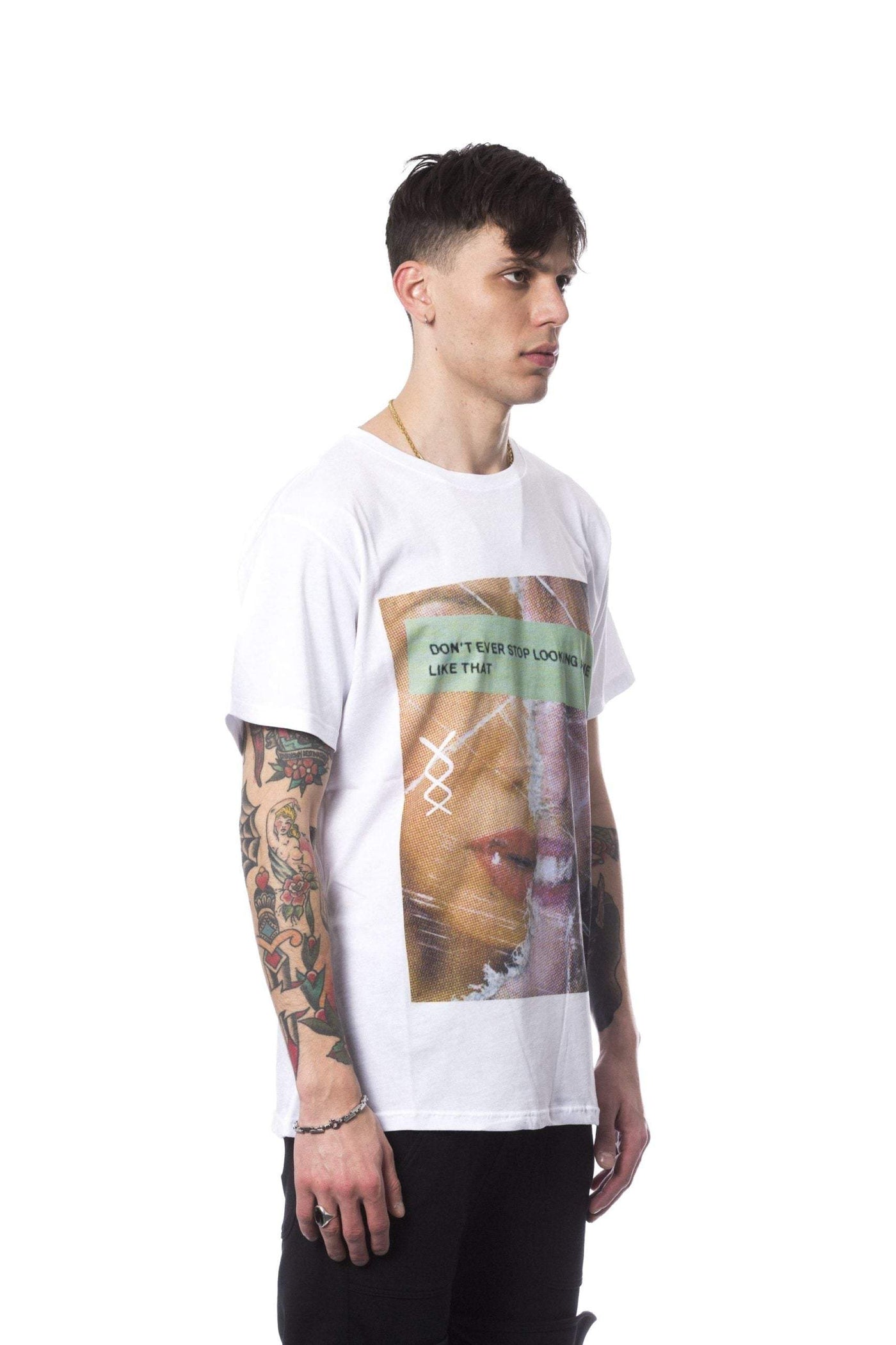 Nicolo Tonetto round neck printed T-shirt #men, feed-color-White, feed-gender-adult, feed-gender-male, M, Nicolo Tonetto, S, T-shirts - Men - Clothing, White at SEYMAYKA
