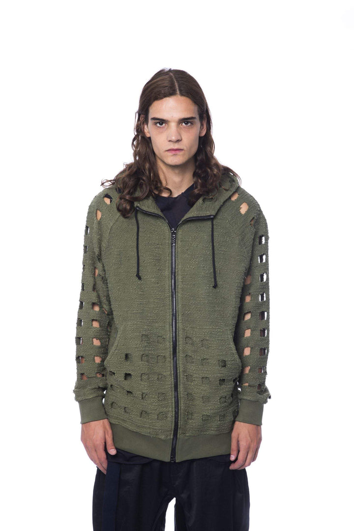 Nicolo Tonetto hooded zipped Sweater #men, Army, feed-agegroup-adult, feed-color-Army, feed-gender-male, L, M, Nicolo Tonetto, S, Sweaters - Men - Clothing, XL at SEYMAYKA