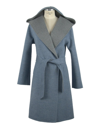Made in Italy Blue Virgin Wool Jackets & Coat Blue, feed-1, IT46 | L, IT48 | XL, Jackets & Coats - Women - Clothing, Made in Italy at SEYMAYKA