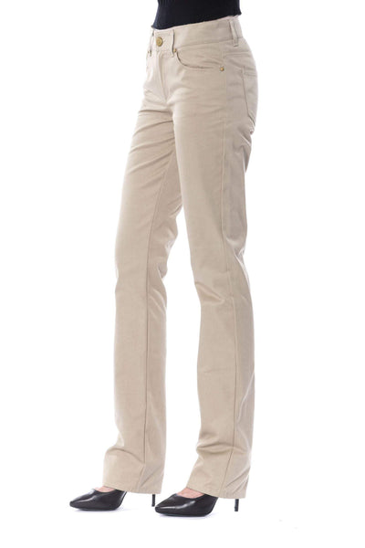 BYBLOS Beige Cotton Jeans & Pant Beige, BYBLOS, feed-1, Jeans & Pants - Women - Clothing, W28 | IT42, W29 | IT43, W30 | IT44 at SEYMAYKA