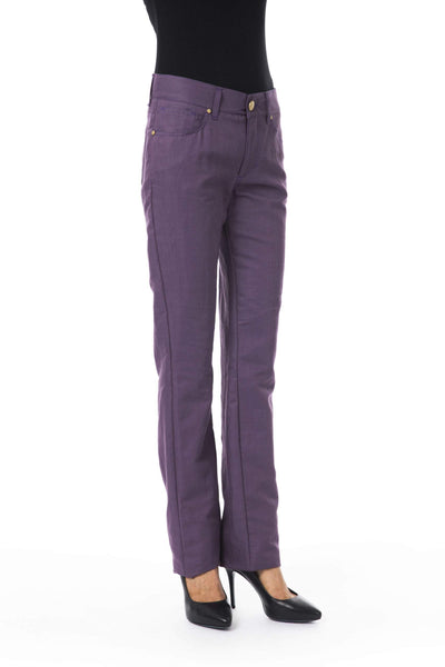 BYBLOS Violet Cotton Jeans & Pant BYBLOS, feed-1, Jeans & Pants - Women - Clothing, Violet, W28 | IT42, W29 | IT43, W30 | IT44 at SEYMAYKA