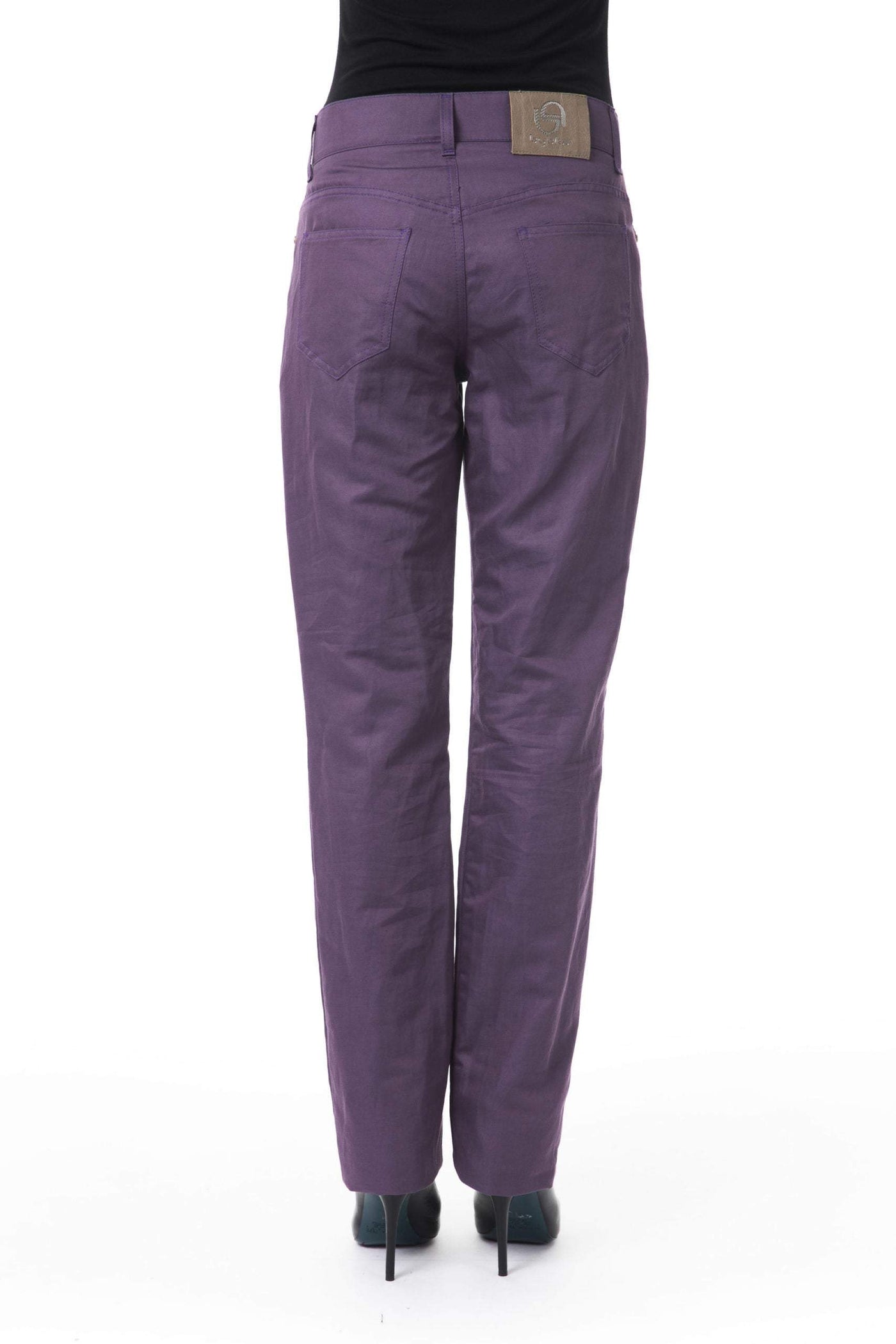 BYBLOS Violet Cotton Jeans & Pant BYBLOS, feed-1, Jeans & Pants - Women - Clothing, Violet, W28 | IT42, W29 | IT43, W30 | IT44 at SEYMAYKA