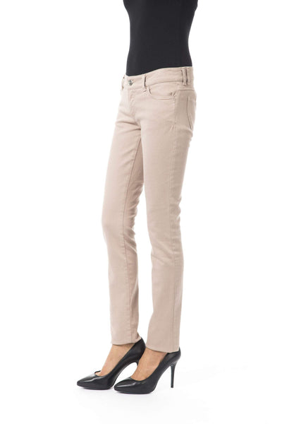 BYBLOS Beige Cotton Jeans & Pant Beige, BYBLOS, feed-1, Jeans & Pants - Women - Clothing, W25 | IT39, W26 | IT40 at SEYMAYKA