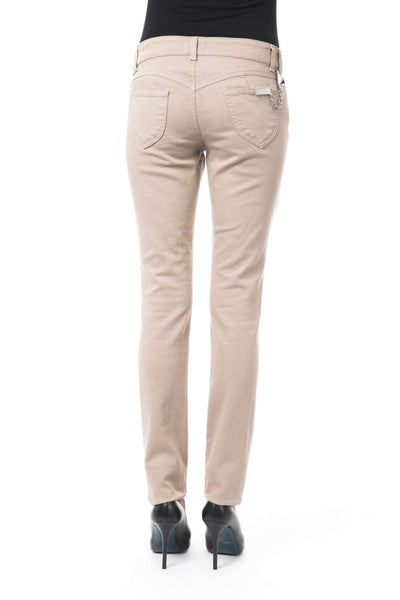 BYBLOS Beige Cotton Jeans & Pant Beige, BYBLOS, feed-1, Jeans & Pants - Women - Clothing, W25 | IT39, W26 | IT40 at SEYMAYKA