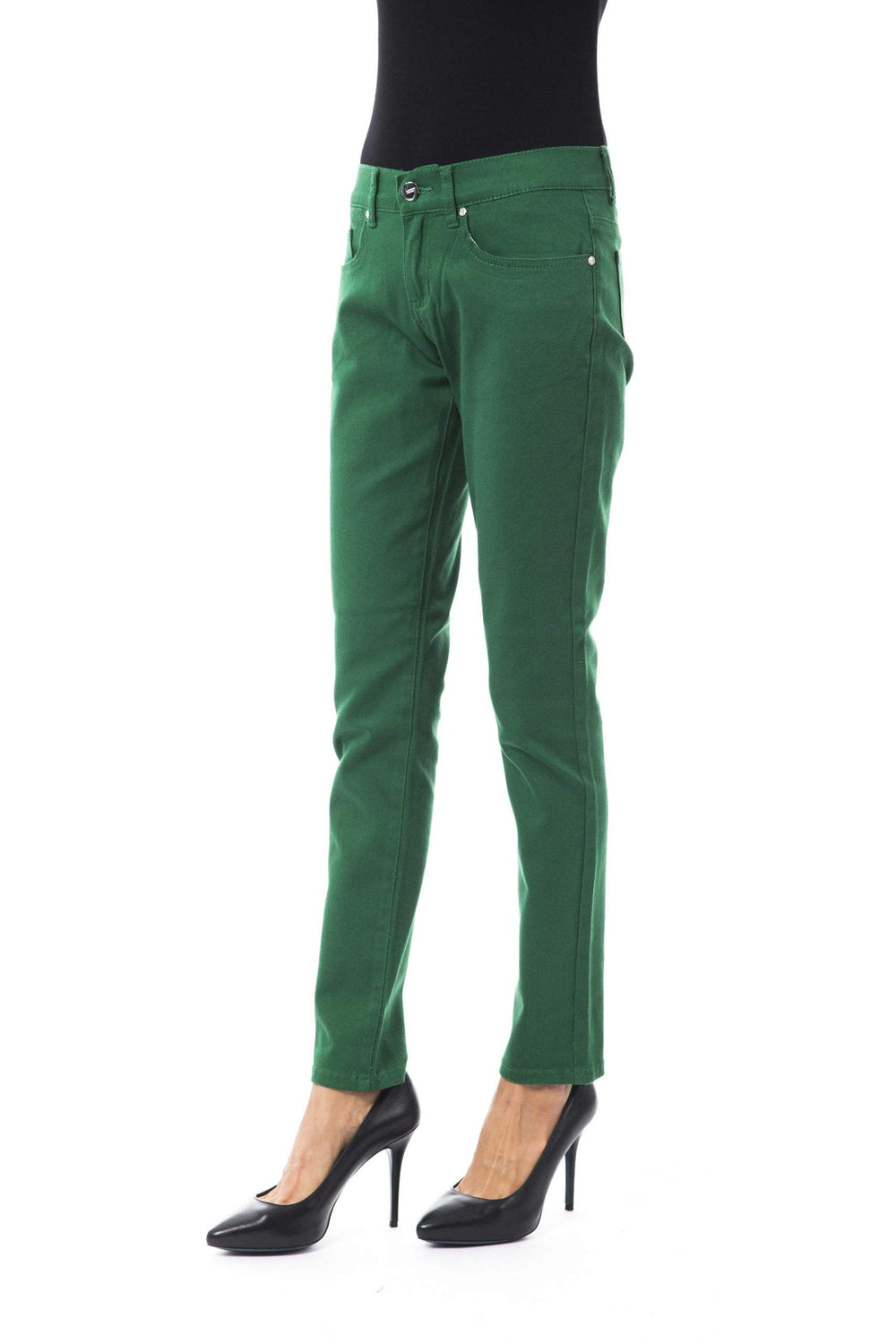 BYBLOS Green Cotton Jeans & Pant BYBLOS, feed-1, Green, Jeans & Pants - Women - Clothing, W25 | IT39 at SEYMAYKA
