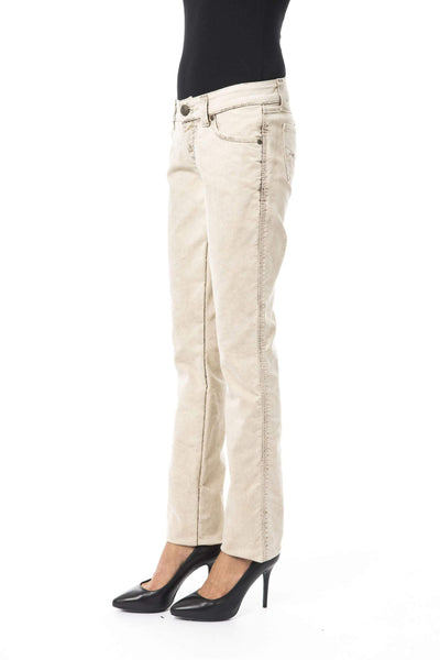 BYBLOS Beige Cotton Jeans & Pant Beige, BYBLOS, feed-1, Jeans & Pants - Women - Clothing, W26 | IT40, W30 | IT44 at SEYMAYKA