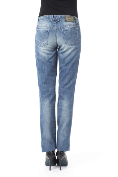 BYBLOS Blue Cotton Jeans & Pant Blue, BYBLOS, feed-1, Jeans & Pants - Women - Clothing, W26 | IT40 at SEYMAYKA