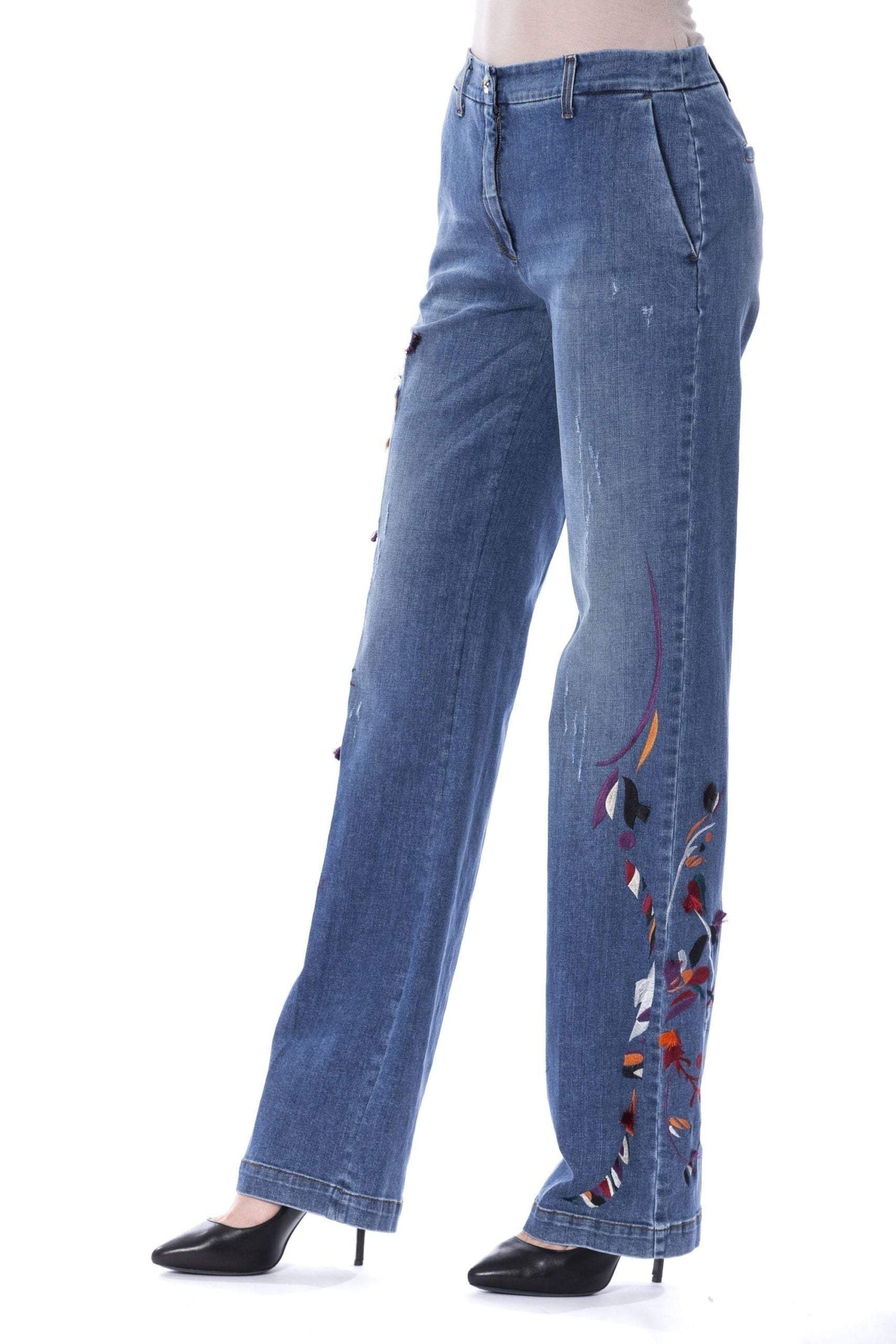 BYBLOS buttoned Jeans & Pant #women, Blue, BYBLOS, feed-color-Blue, feed-gender-adult, feed-gender-female, IT46 | L, Jeans & Pants - Women - Clothing at SEYMAYKA