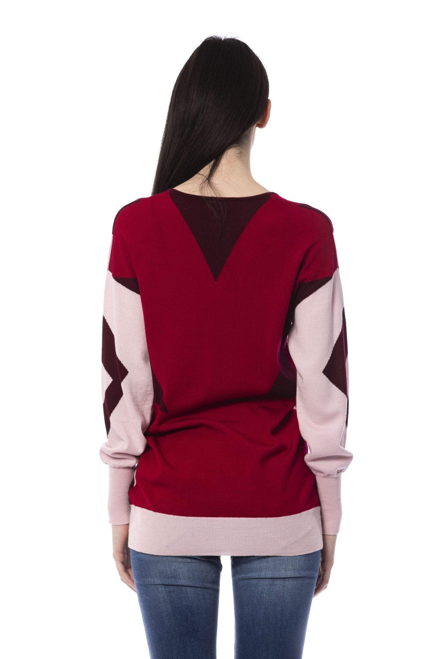 BYBLOS oversized v-neck  Sweater #women, Burgundy, BYBLOS, feed-color-Burgundy, feed-gender-adult, feed-gender-female, L, M, S, Sweaters - Women - Clothing at SEYMAYKA
