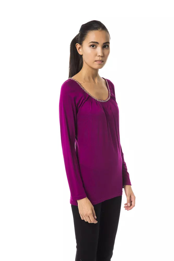BYBLOS Purple Viscose Tops &Amp; T-Shirt