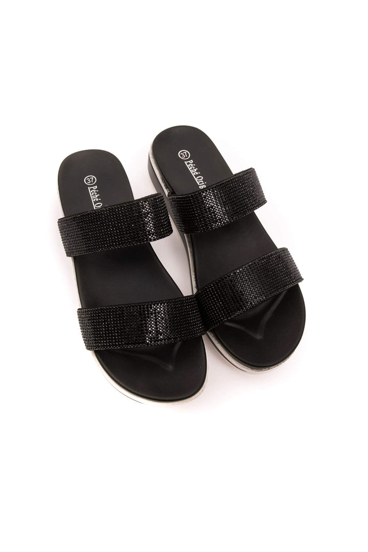 Péché Originel Black Polyurethane Sandal Black, EU36/US5.5, EU37/US6.5, EU38/US7.5, EU39/US6, EU40/US7, EU41/US8, feed-1, Péché Originel, Sandals - Women - Shoes at SEYMAYKA