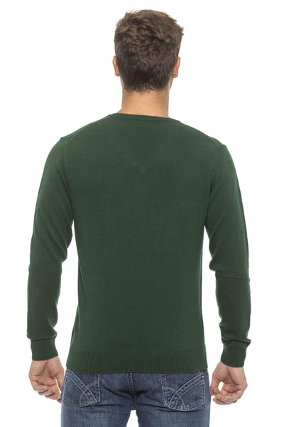 Conte of Florence v-neck Solid color Sweater #men, Conte of Florence, feed-agegroup-adult, feed-color-Green, feed-gender-male, Green, L, M, S, Sweaters - Men - Clothing, XL at SEYMAYKA