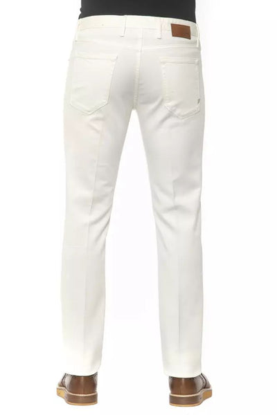 Pt Torino White Cotton Jeans & Pant