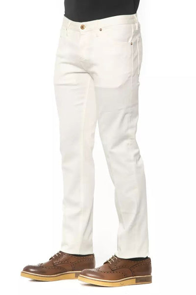 Pt Torino White Cotton Jeans & Pant