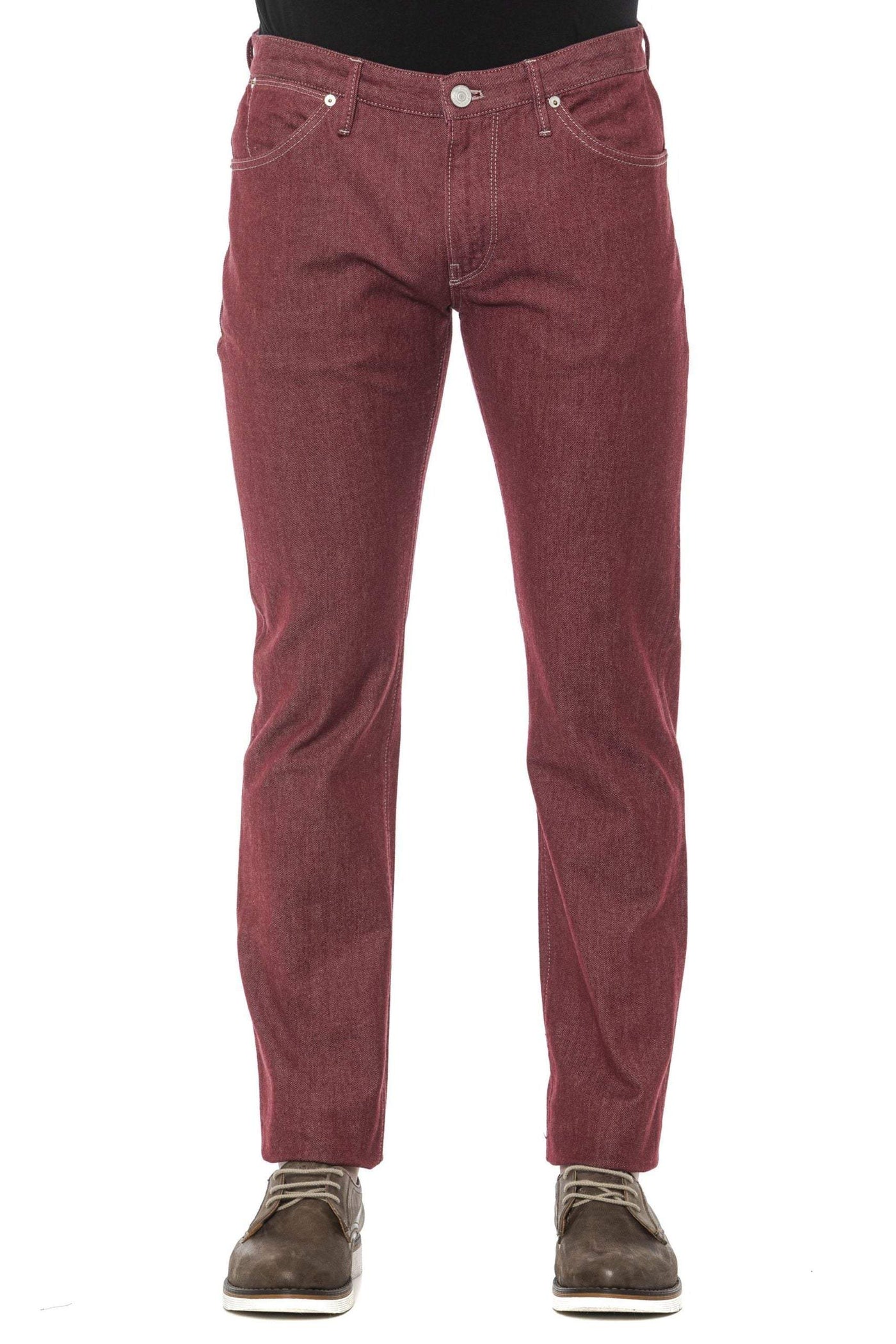 PT Torino Burgundy Cotton Jeans & Pant #men, Burgundy, feed-1, Jeans & Pants - Men - Clothing, PT Torino, W35, W36, W38 at SEYMAYKA