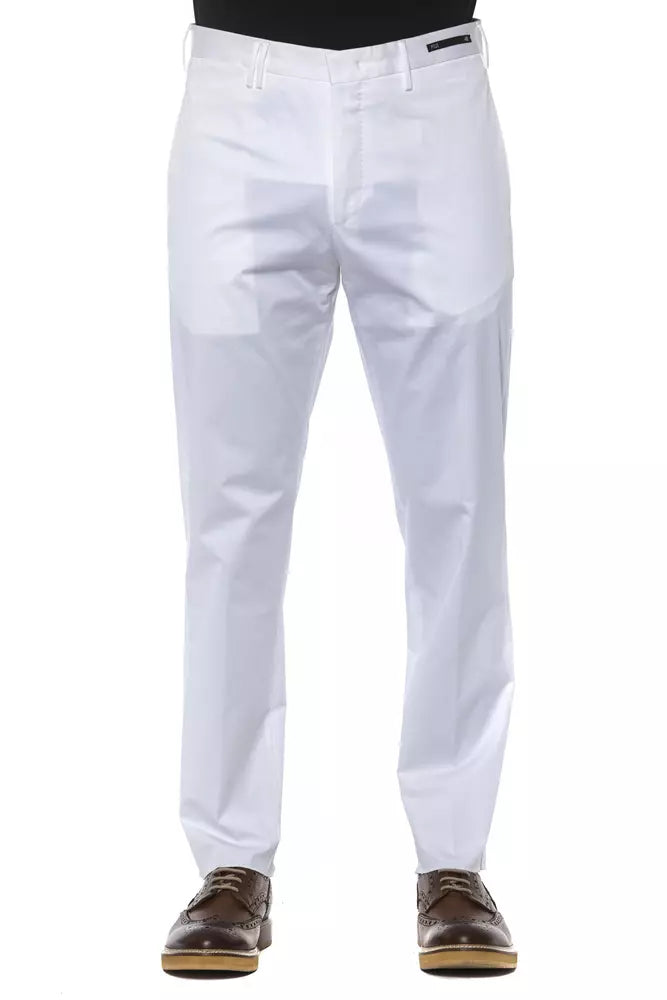 PT Torino White Cotton Jeans & Pant