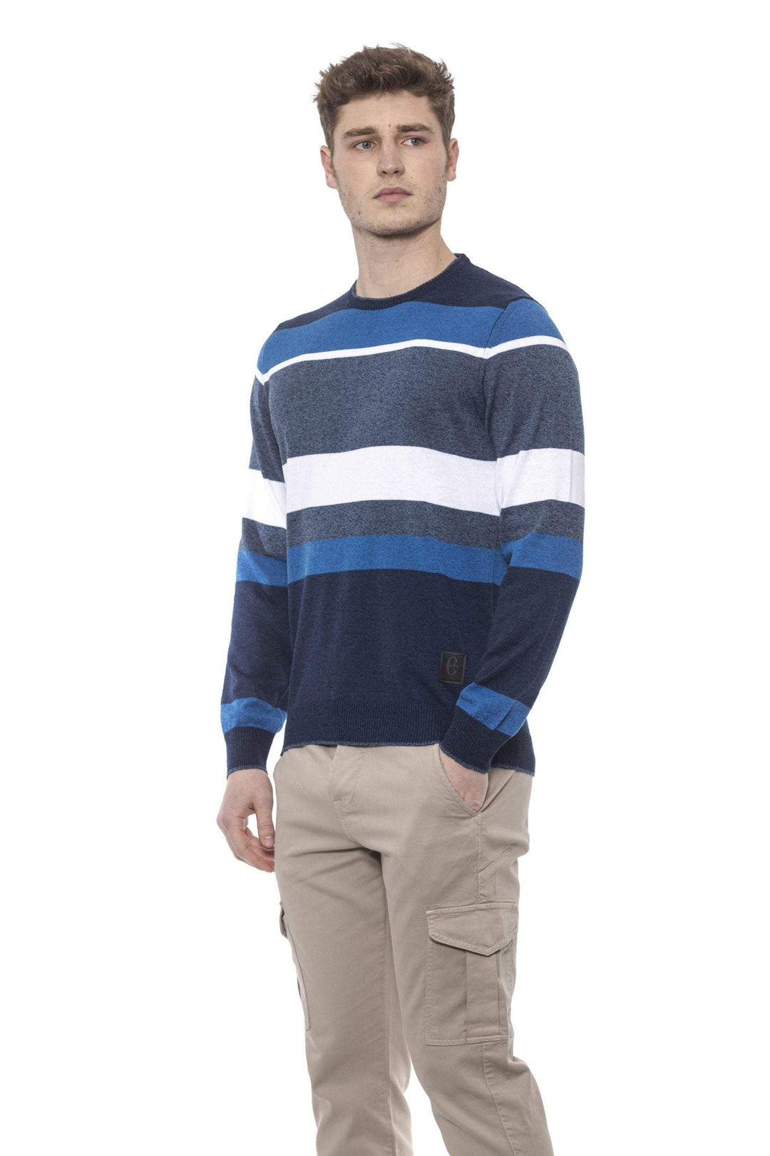 Conte of Florence crew neck  solid color  Sweater #men, Blue, Conte of Florence, feed-agegroup-adult, feed-color-Blue, feed-gender-male, L, M, S, Sweaters - Men - Clothing, XL at SEYMAYKA