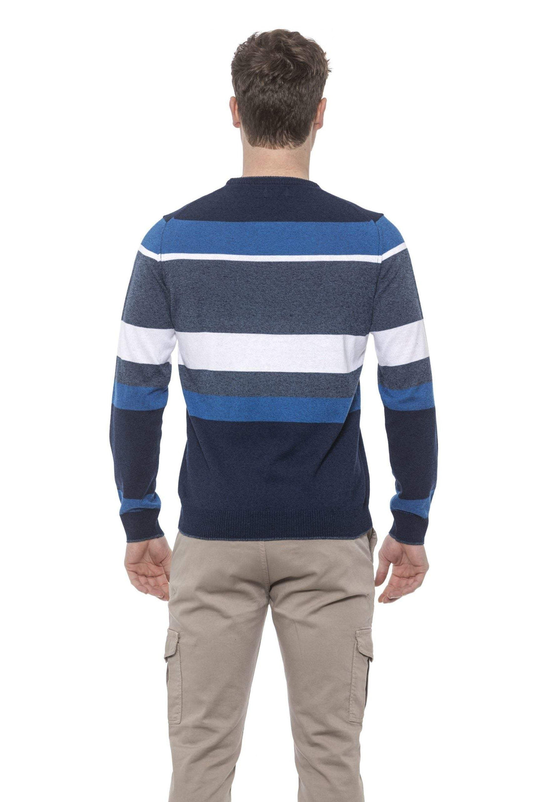 Conte of Florence crew neck  solid color  Sweater #men, Blue, Conte of Florence, feed-agegroup-adult, feed-color-Blue, feed-gender-male, L, M, S, Sweaters - Men - Clothing, XL at SEYMAYKA