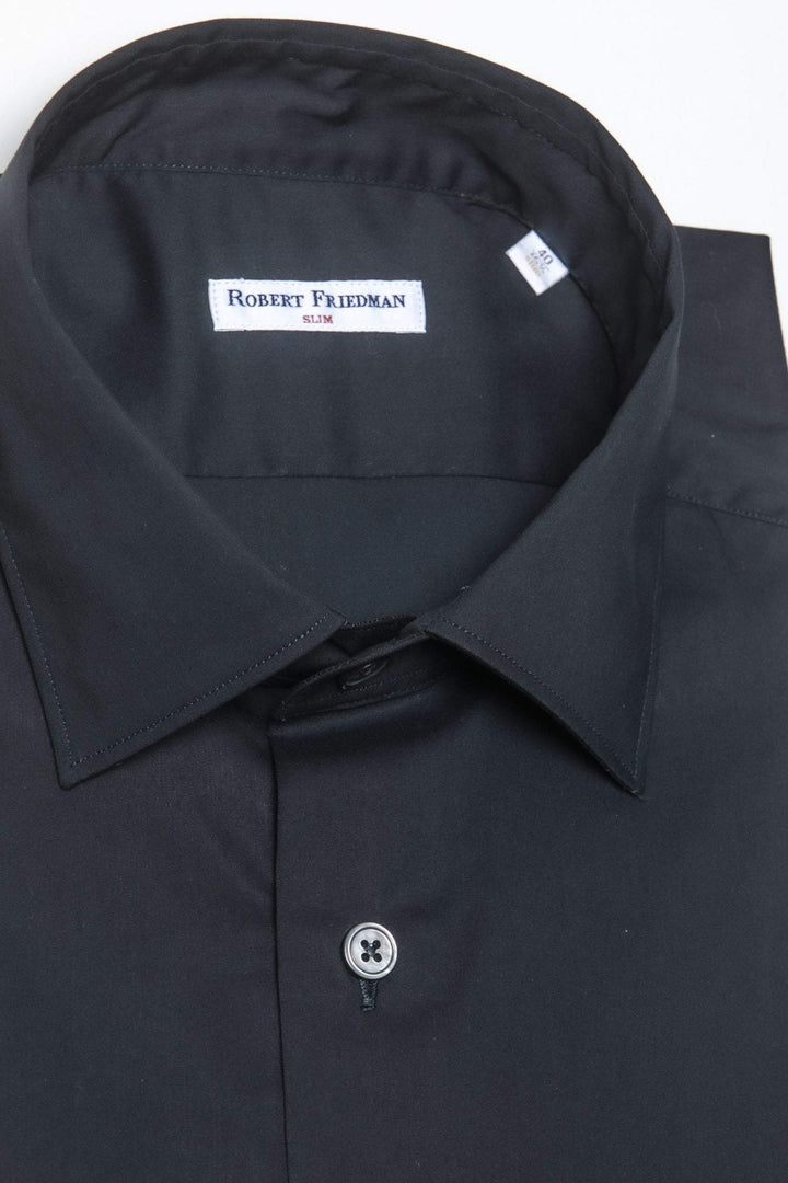 Robert Friedman Black Cotton Shirt #men, Black, feed-1, IT39 | S, IT40 | M, IT41 | L, IT42 | XL, IT43 | 2XL, IT44 | 3XL, Robert Friedman, Shirts - Men - Clothing at SEYMAYKA