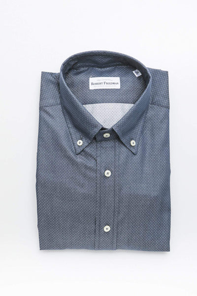 Robert Friedman Blue Cotton Shirt #men, Blue, feed-1, IT39 | S, IT40 | M, IT41 | L, IT42 | XL, IT43 | 2XL, IT44 | 3XL, Robert Friedman, Shirts - Men - Clothing at SEYMAYKA