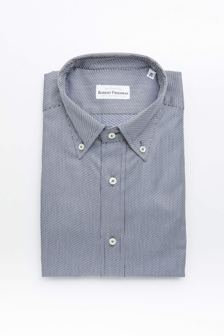 Robert Friedman Blue Cotton Shirt #men, Blue, feed-1, IT39 | S, IT40 | M, IT41 | L, IT42 | XL, IT43 | 2XL, IT44 | 3XL, Robert Friedman, Shirts - Men - Clothing at SEYMAYKA