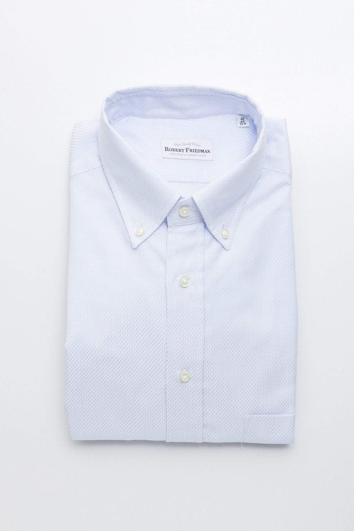 Robert Friedman Light-blue Cotton Shirt #men, feed-1, IT39 | S, IT40 | M, IT41 | L, IT42 | XL, IT43 | 2XL, IT44 | 3XL, Light-blue, Robert Friedman, Shirts - Men - Clothing at SEYMAYKA