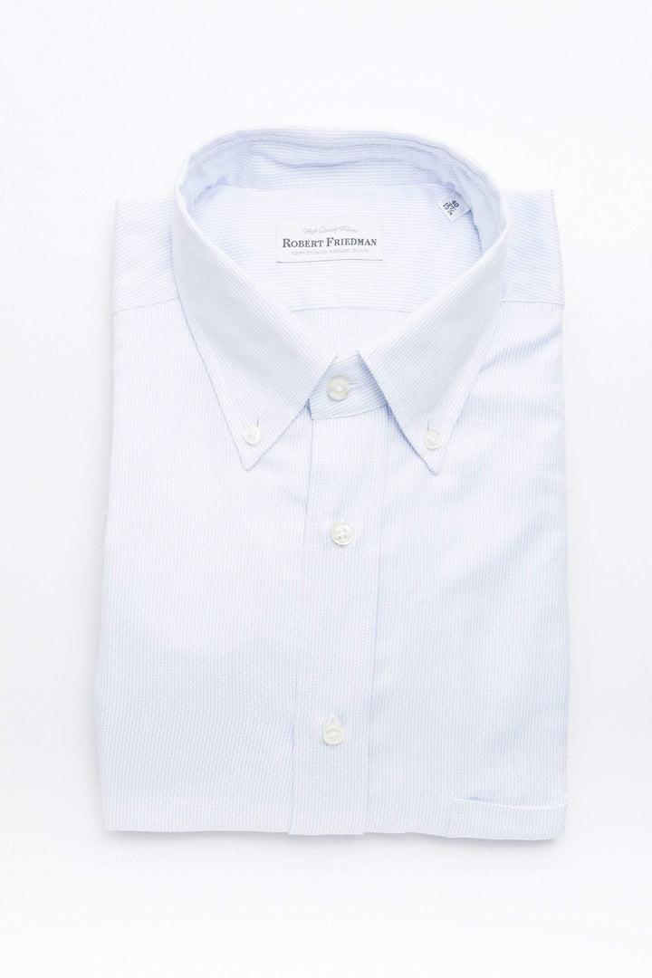 Robert Friedman Light-blue Cotton Shirt #men, feed-1, IT39 | S, IT40 | M, IT41 | L, IT42 | XL, IT43 | 2XL, IT44 | 3XL, Light-blue, Robert Friedman, Shirts - Men - Clothing at SEYMAYKA