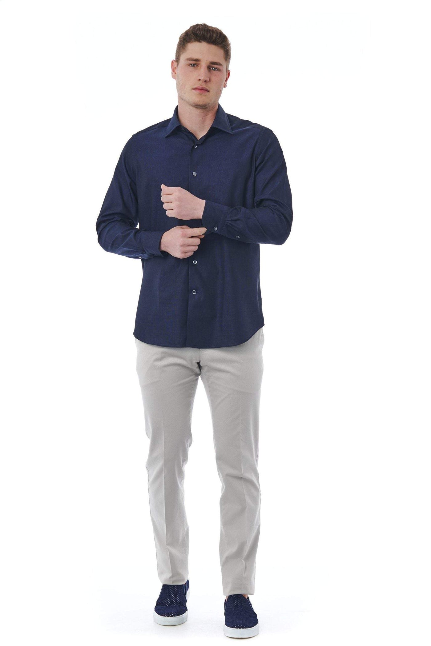 Bagutta Blue Cotton Shirt #men, Bagutta, Blue, feed-1, IT44 | 3XL, Shirts - Men - Clothing at SEYMAYKA