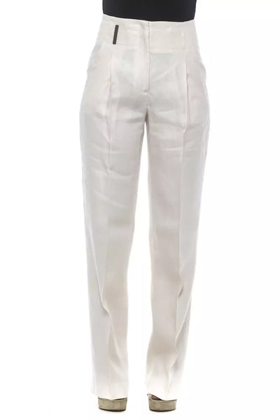Peserico Beige/White Flax Jeans & Pants