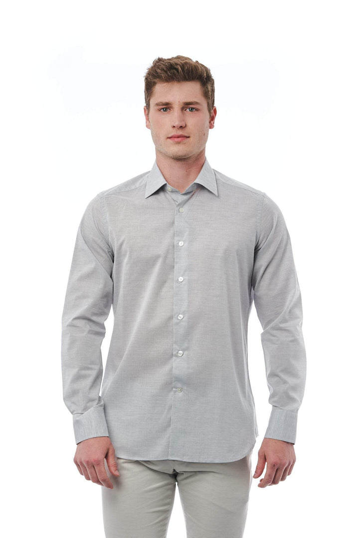 Bagutta Gray Cotton Shirt #men, Bagutta, feed-1, Gray, IT38 | XS, IT39 | S, IT40 | M, IT41 | L, IT42 | XL, IT43 | 2XL, IT44 | 3XL, IT45 | 4XL, Shirts - Men - Clothing at SEYMAYKA