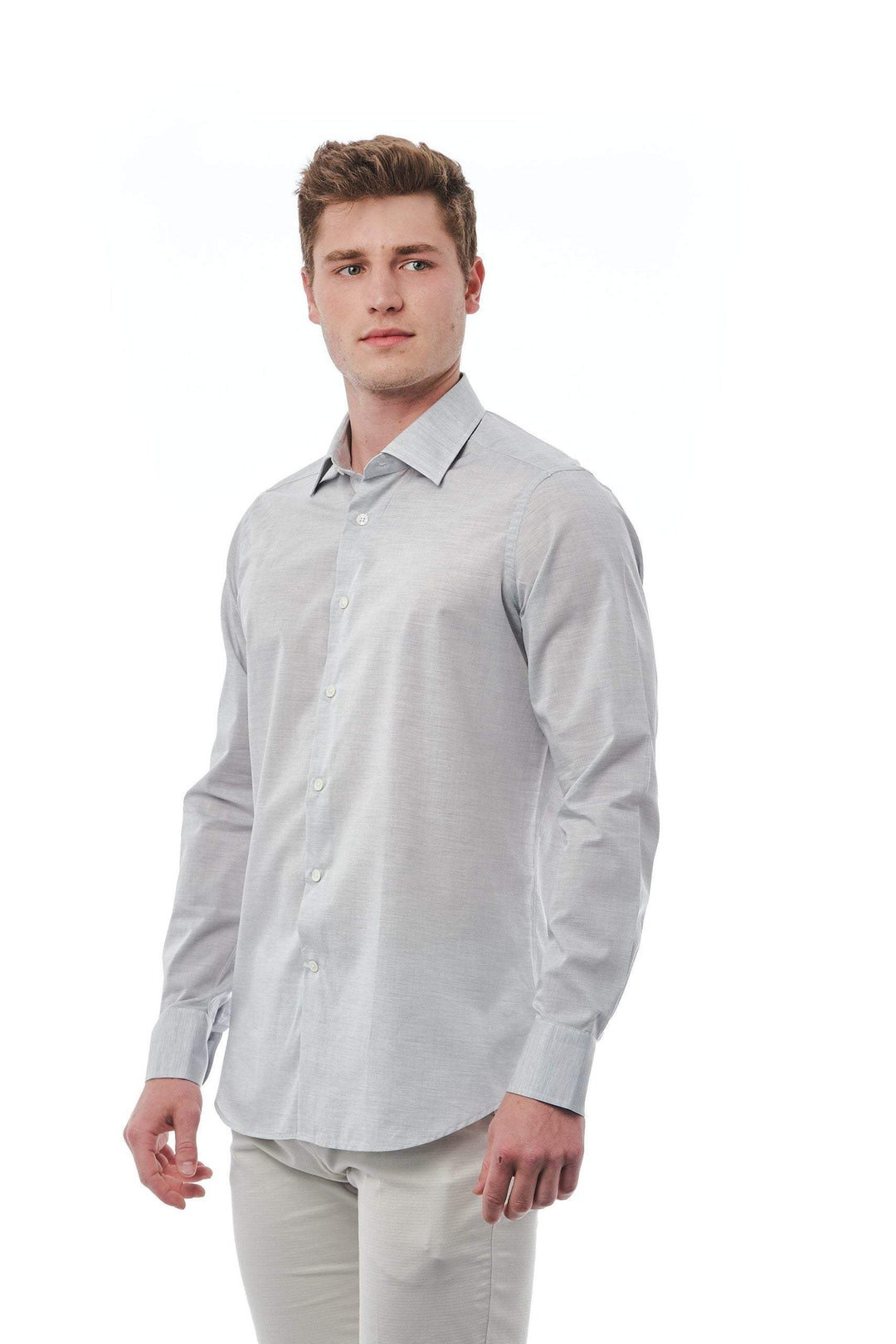 Bagutta Gray Cotton Shirt #men, Bagutta, feed-1, Gray, IT38 | XS, IT39 | S, IT40 | M, IT41 | L, IT42 | XL, IT43 | 2XL, IT44 | 3XL, IT45 | 4XL, Shirts - Men - Clothing at SEYMAYKA