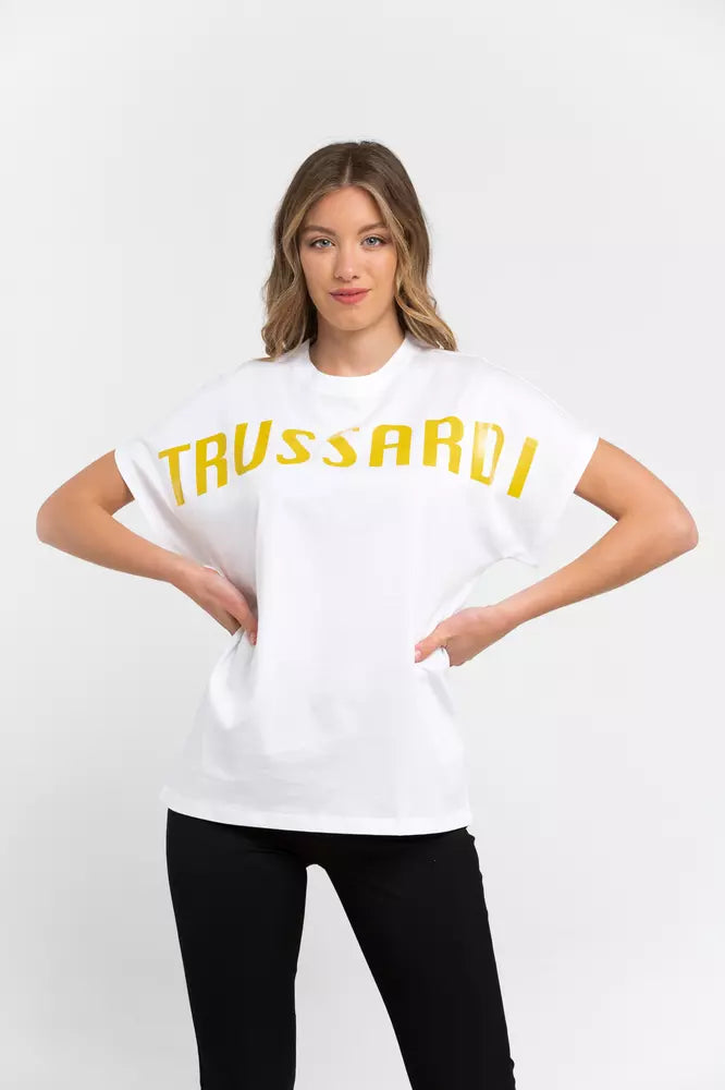 Trussardi White Cotton Tops & T-Shirt