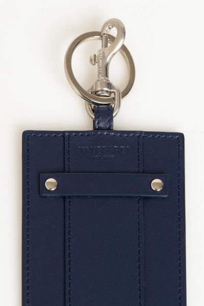Trussardi Blue Leather Keychain #men, Blue, feed-1, Keychains - Men - Accessories, Trussardi at SEYMAYKA